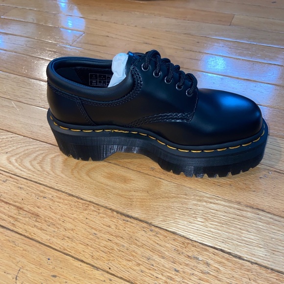 dr. martens 8053 quad black polished leather smooth platforms - Picture 4 of 4